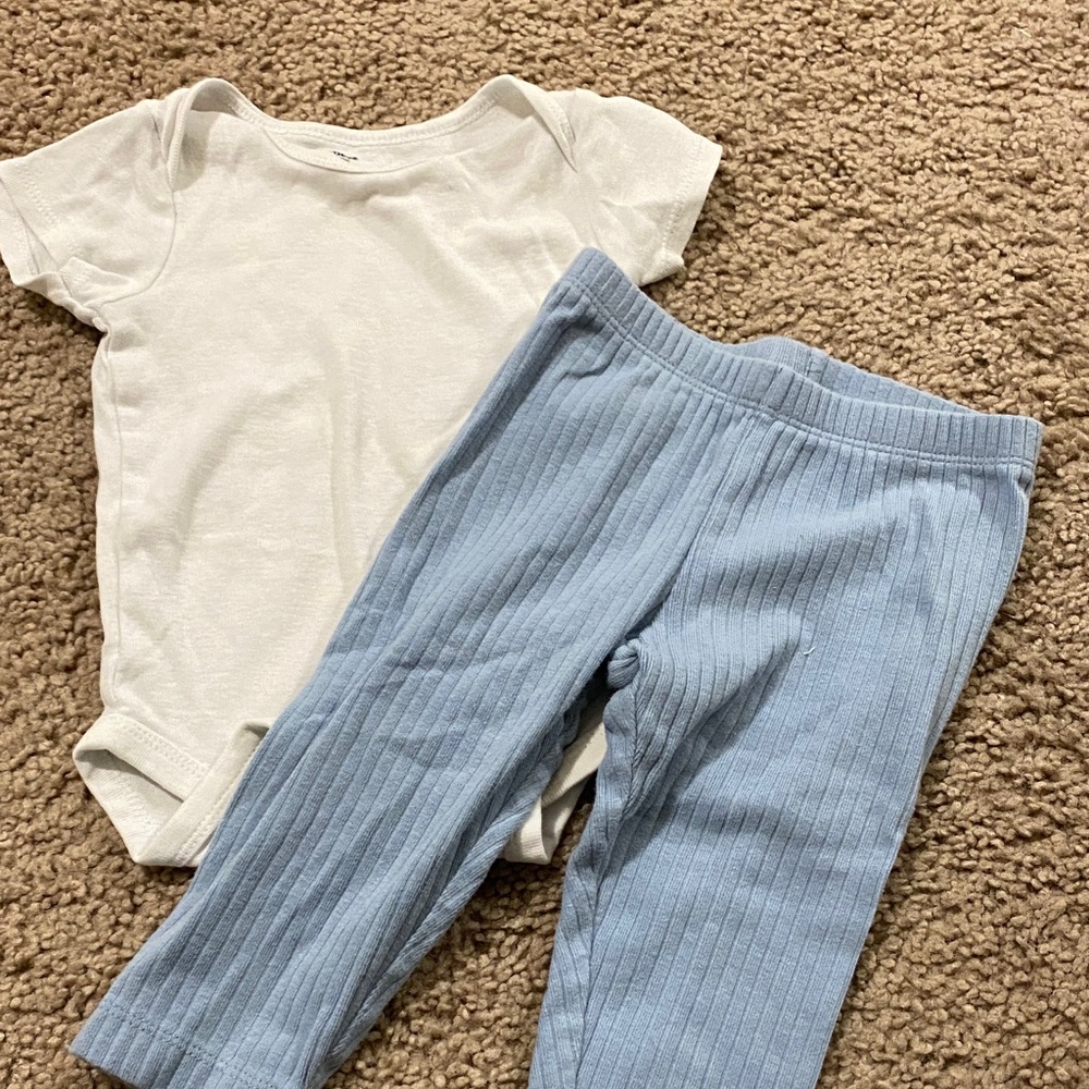 Kids Blue Ribbed Pants